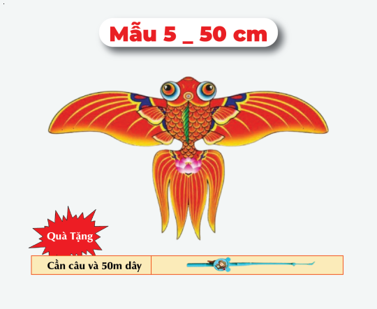 Mẫu 5 _ Diều 3D Mini 50cm - Tặng Tay Cầm và 50m Dây