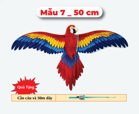 Mẫu 7 _ Diều 3D Mini 50cm - Tặng Tay Cầm và 50m Dây