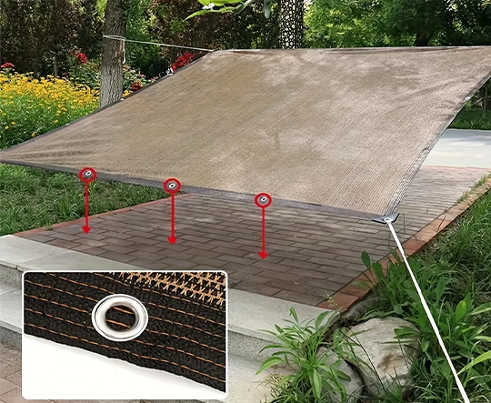 Khổ 3mx4m _ Lưới Che Nắng - Bạt Che Nắng Hàng Nhập Khẩu Cao Cấp Mila _ May Viền - Đóng Khoen _ Chắc Chắn