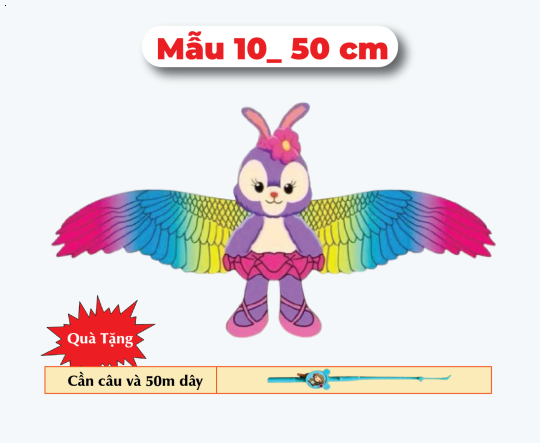 Mẫu 10 _ Diều 3D Mini 50cm - Tặng Tay Cầm và 50m Dây