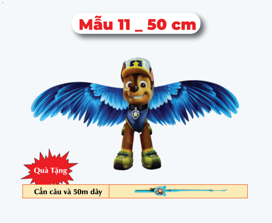 Mẫu 11 _ Diều 3D Mini 50cm - Tặng Tay Cầm và 50m Dây