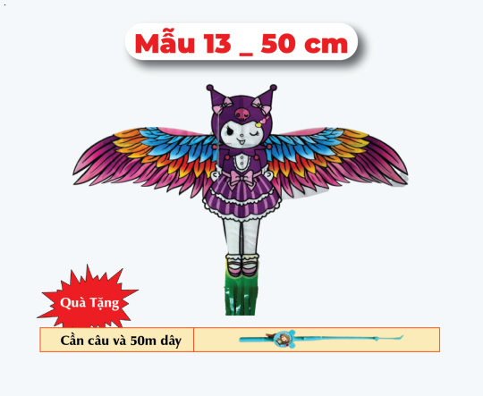 Mẫu 13 _ Diều 3D Mini 50cm - Tặng Tay Cầm và 50m Dây