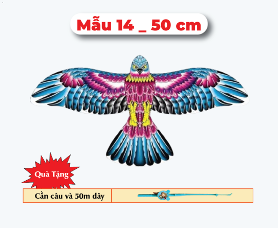 Mẫu 14 _ Diều 3D Mini 50cm - Tặng Tay Cầm và 50m Dây