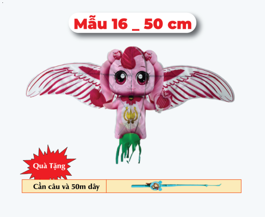 Mẫu 16 _ Diều 3D Mini 50cm - Tặng Tay Cầm và 50m Dây