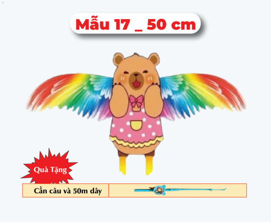 Mẫu 17 _ Diều 3D Mini 50cm - Tặng Tay Cầm và 50m Dây