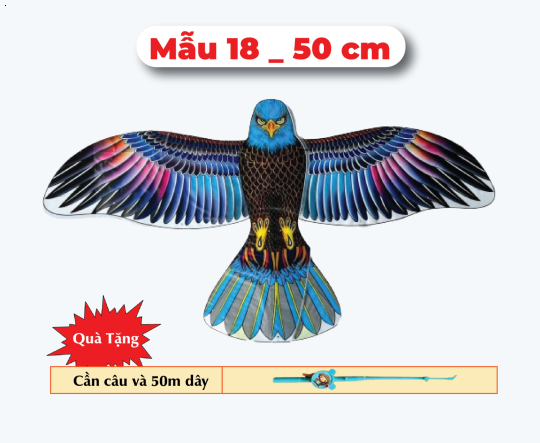 Mẫu 18 _ Diều 3D Mini 50cm - Tặng Tay Cầm và 50m Dây