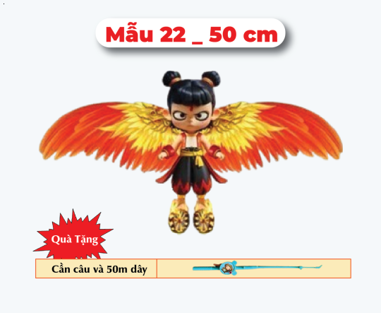 Mẫu 22 _ Diều 3D Mini 50cm - Tặng Tay Cầm và 50m Dây