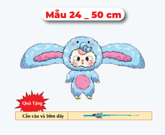 Mẫu 24 _ Diều 3D Mini 50cm - Tặng Tay Cầm và 50m Dây