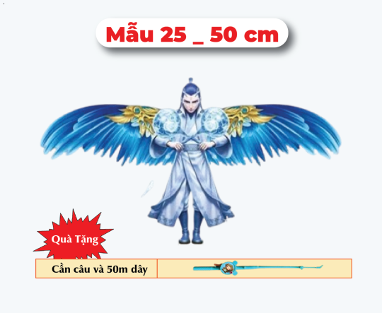 Mẫu 25 _ Diều 3D Mini 50cm - Tặng Tay Cầm và 50m Dây