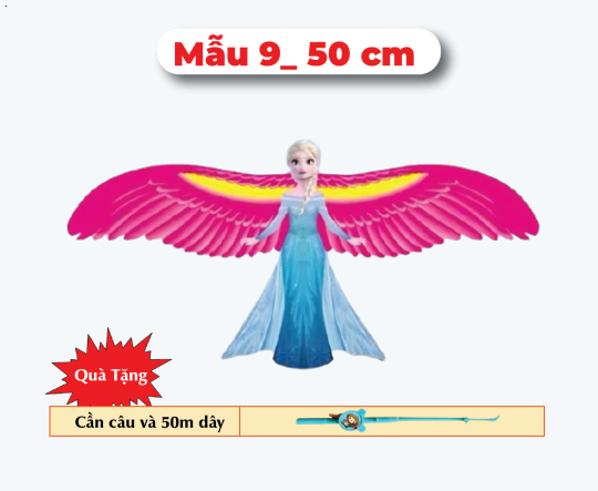 Mẫu 9 _ Diều 3D Mini 50cm - Tặng Tay Cầm và 50m Dây