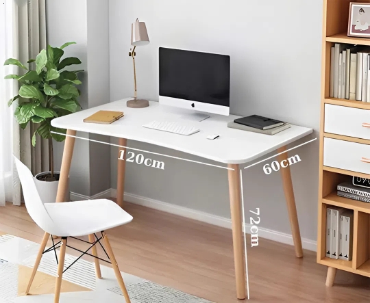 Bàn Máy Tính Chân Gỗ Tự Nhiên